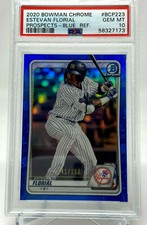 2020 Bowman Chrome Estevan Florial BLUE REFRACTOR Serial #141/150 PSA 10 - POP 1