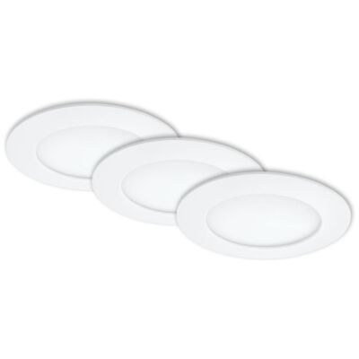 LED Einbauleuchte 3er Set 4000K Ø12cm 8W IP44 Kunststoff Weiß Briloner