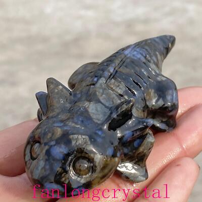 3.9'' Natural Que sera hand carved crystal giant salamander reiki healing 1pc