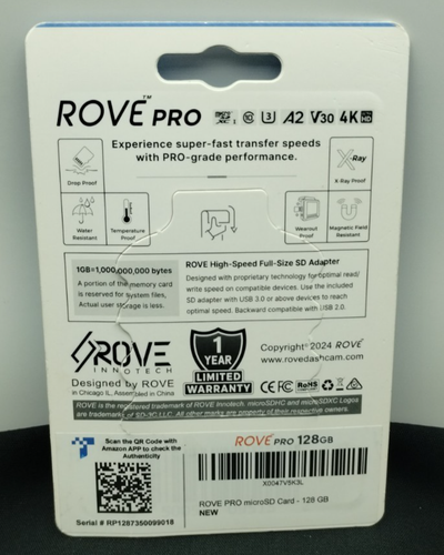 ROVE Pro Carte MicroSDXC avec adaptateur SD pleine grandeur (128 Go) carte mémoire...(voir note) - Photo 2 sur 3