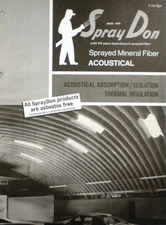 SPRAYDON Catalog Sprayed NON ASBESTOS Acoustical Mineral Fiber Insulation 1972