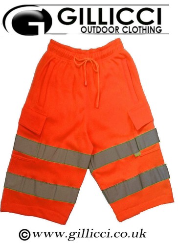 PPE HI HIGH VIZ VIS SICHTBARKEIT ARBEIT REFLEKTIERENDE JOGGER JOGGING FLEECE SHORTS - Bild 2 von 3