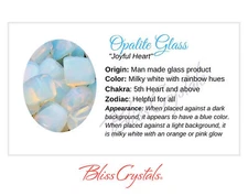 OPALITE GLASS Crystal Information Card, Double sided #HC58