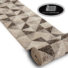 Modernen Läufer 'FEEL' Dreiecke beige braun Breite 70-120 cm beliebige Länge