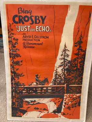 Rare Bing Crosby one-sheet Poster for ''Just An Echo'' - Lost Film Short 1934