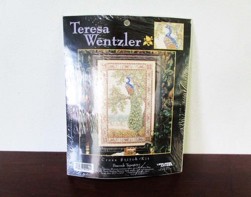 Peacock Tapestry Teresa Wentzler Counted Cross Stitch Kit Beads 22x14 Sealed