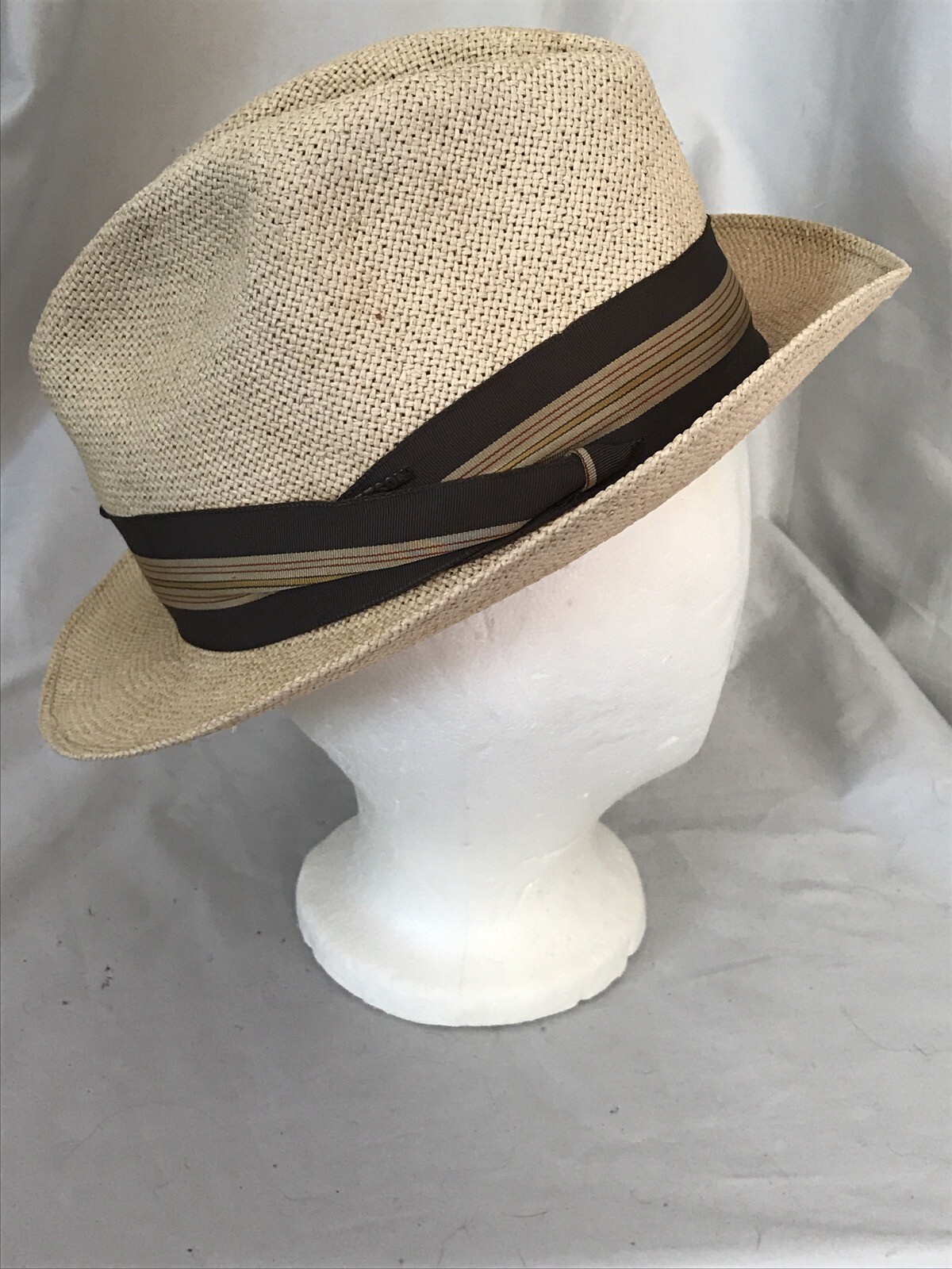 Stetson Straw Fedora Hat Vintage Medium Reno Mocha Gem