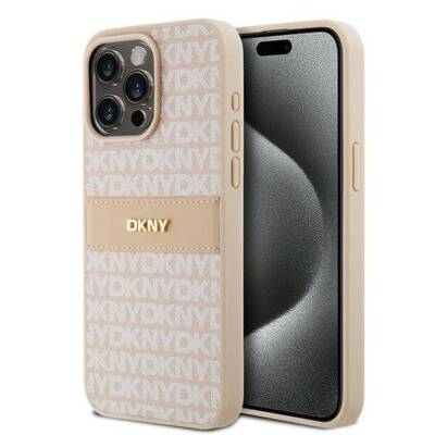 DKNY Mono Stripe & Metal Logo Case für iPhone 15 Pro Max - Pink