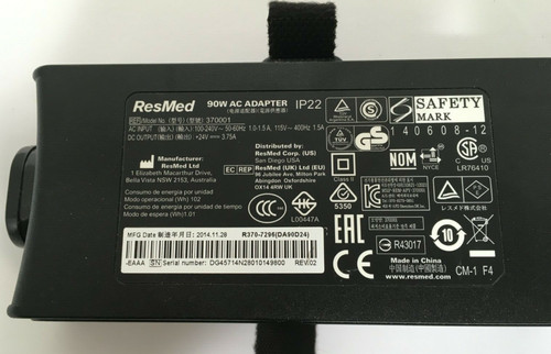 ResMed 370001 AC / DC Adapter 24V 3.75A 90W For AirSense 10 AirCurve 10