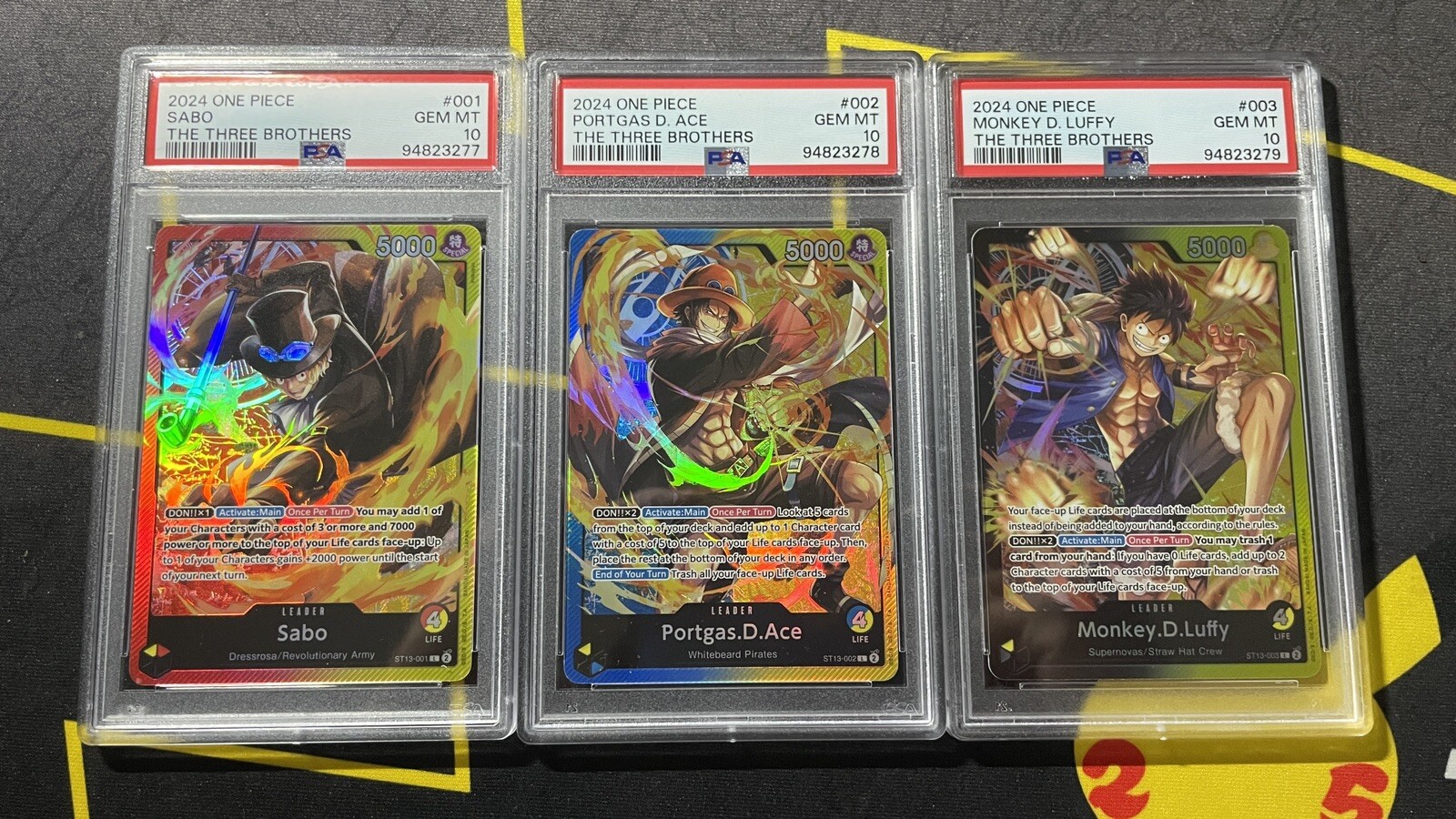 One Piece CCG The Three Brothers Sabo Monkey.D.Luffy Portgas.D.Ace PSA 10
