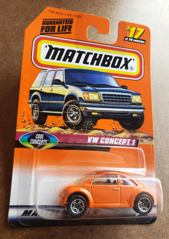 De colección 1997 Matchbox VW CONCEPT 1 VOLKSWAGEN ¡Cool Concepts! 3 Naranja 17/75 1:64 PR5 Foto 2 de 4