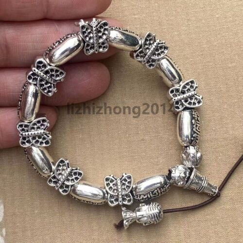 Tibetan Silver Beads Bracelet Fortune Bodhisattva Transport bead Bracelet - Picture 1 of 8