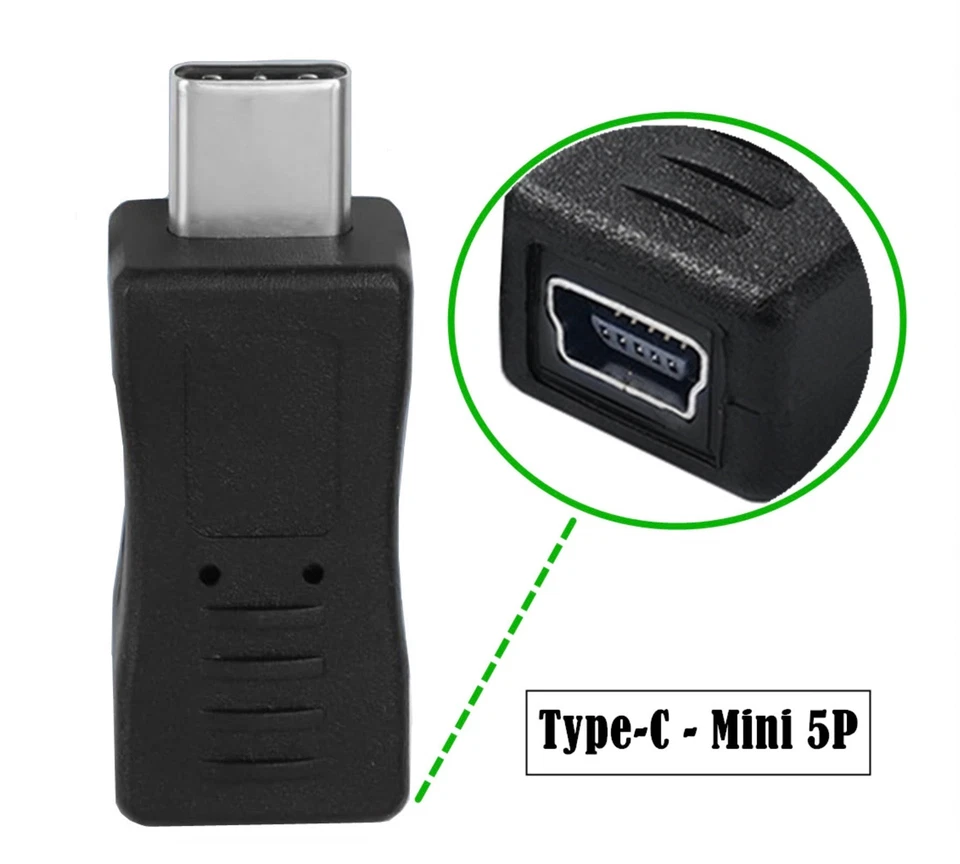 USB C to USB Mini B Data Sync and Charge Extension Adapter | Male to Female  - Image 2 of 3