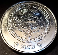 KYRGYZSTAN 3 SOM 2008 COIN - BU - KM#15 - 21MM - KOOKOR ASIA COIN