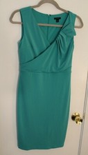 Ann Taylor Fully Lined Turquoise Fully Lined Dress With V Neck - Sz 0