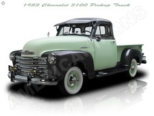 1953 Chevrolet 3100 Pickup Truck New Metal Sign: Fully Restored - Large Size