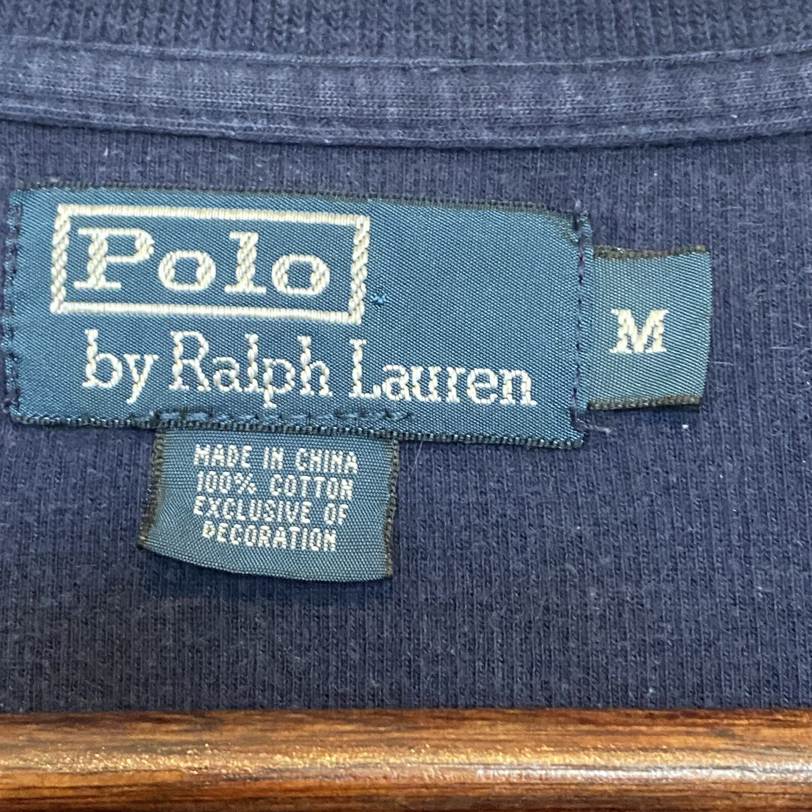 Polo Ralph Lauren 1 4 zip pullover maglione giacca uomo blu medio preppy pony