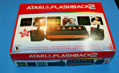 ATARI FLASHBACK 2 CLASSIC GAME CONSOLE 40 BUILT-IN GAMES, 2 CONTROLLERS, IN BOX