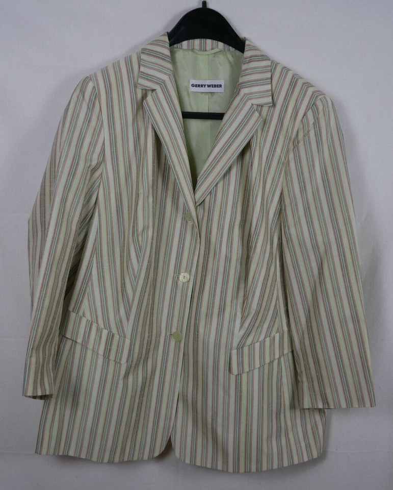 Damen GERRY WEBER Traumhafte Elegante Jacke Blazer Gestreift Größe 44/46 WIE NEU - Bild 1 von 4