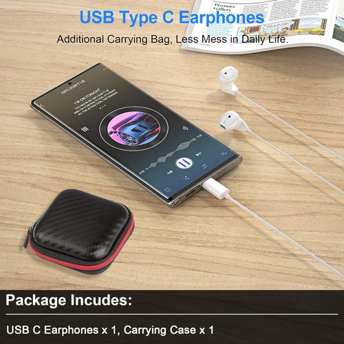 USB C Kopfhörer für iPhone 15 Pro Max Plus Galaxy S24 S23 S22 S21 S20 A53 A54 Sa - Bild 7 von 8