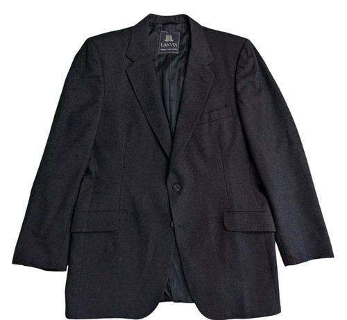 Lanvin Suit Jacket Blazer Sport coat Men's Solid Navy Single-Breasted EUC Wool