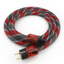 OFC Silver Plated Cord Gold Plated US/EU Schuko HIFI Main Supply Power Cable