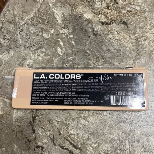 L.A. COLORS Color Vibe 12 Color Eyeshadow Palette, NUDE 0.30 fl oz - Picture 2 of 6