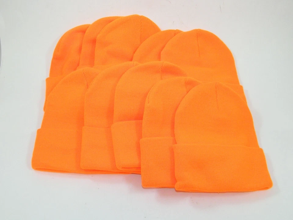 (9) GORROS DE PUNTO CP90 NARANJA NEÓN PORT & COMPANY Foto 2 de 4