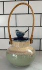 MEXICAN POTTERY BIRD LID JAR PALACE RESORTS SOUVENIR 2001 BAMBOO HANDLE — photo 1