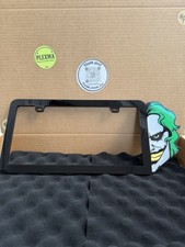 Joker 3D Acrylic License Plate Frame Glossy Black Handmade in USA Made in USA