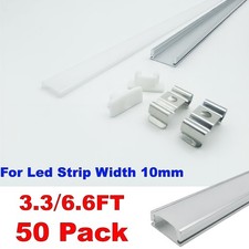 50Pack LED Strip Aluminum Channel Profile Diffuser System Classic Style U Shape