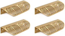 Solid Brass Cabinet Handles Brushed Gold Leaf Knobs and Pulls for Dresser Drawer