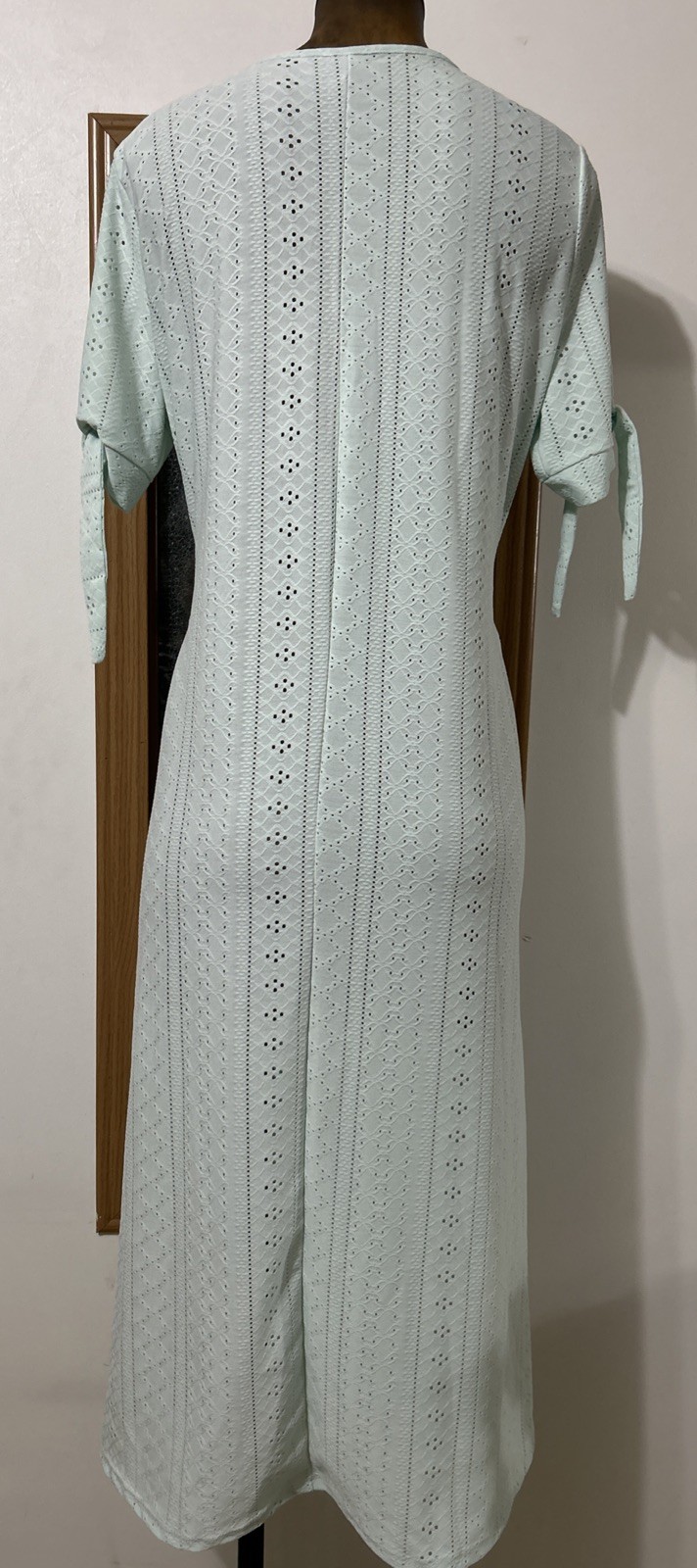 Eyelet Casual Midi Dress Large Pink Purple Green Cover-up Boho Long Vacation