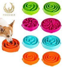 Pet Dog Slow Food Feeder Puppy Feeding Anti Slip Gulp Feed Interactive Dish Bowl