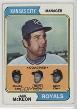 1974 Topps Charlie Lau Harry Dunlop Jack McKeon Galen Cisco #166 1w1