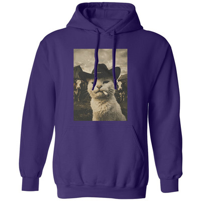 Cat Cowboy Funny Kitten Graphic Unisex Hooded Sweatshirt