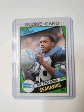 1984 Topps Curt Warner Rookie #198 football card Seattle Seahawks. rookie card picture
