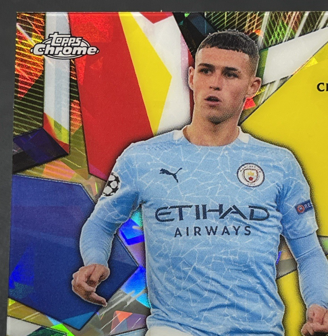Phil Foden 2020-21 Topps Chrome UEFA Sapphire Future Stars Yellow