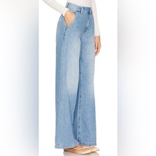Pistola Dalia Wide Leg High Rise Light Wash Denim Jeans Women  s 26