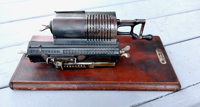 #ad #ad ANTIQUE BRUNSVIGA MIDGET SYSTEM CALCULATOR ADDING MACHINE ON WOOD BOARD $99.99