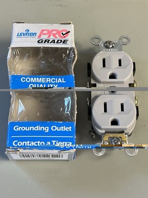 Leviton Pro Grade Commercial Outlet Receptacle CR15-GY Grey New In Box