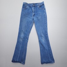 Vtg Sears Thumbs Up Jeans Mens 32x33 29x31" Bell Bottoms Flared USA Hippie 70s