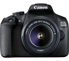 Canon EOS 2000D Digital SLR Camera w/ EF-S 18  55mm Lens, Battery
