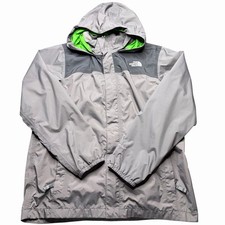 North Face Hyvent Lined Rain Jacket Boys L 14/16 Black Full Zip Outdoors Hooded