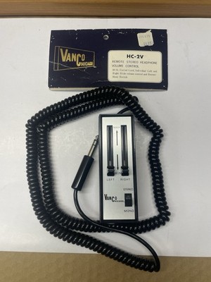 Vintage VANCO HC-2V Coiled 20ft STEREO HEADPHONE VOLUME CONTROL Left Right Side