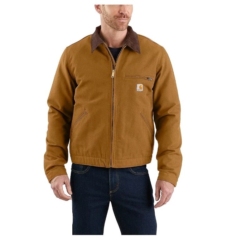 Carhartt Detroit Duck Jacket Rugged Flex Brown Mens Size XL 0J3828
