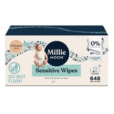Millie Moon Sensitive Wipes, 648 count, 9 - 72 packs; Exp. Date 6/4/2027