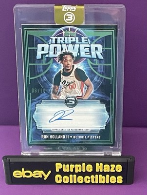 2025 Topps 3 Ron Holland II # TP-RH Auto Encased Sealed Triple Power Gold /10