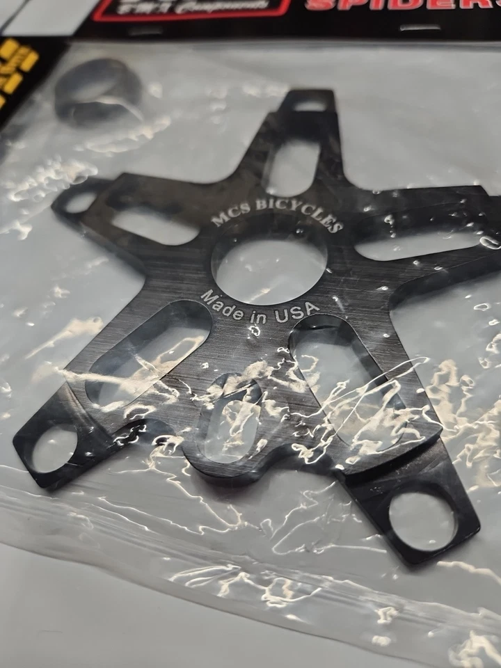 MCS BMX CNC 6k CHAINRING SPIDER Black ALLOY USA MADE FIT SE GT Hutch Haro DK new - Image 4 of 4