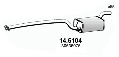 ASSO Mittelschalldämpfer für VOLVO C30 MAZDA 3 S40 II FORD Focus C-Max V50